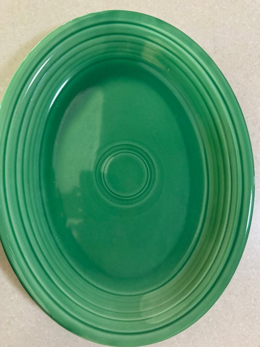 Mid-century Fiesta Platter in Original Green. Homer Laughlin.